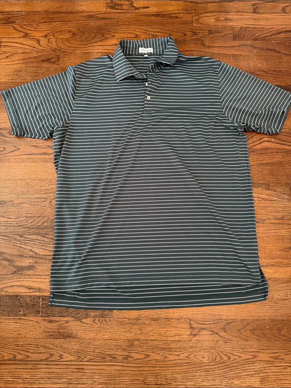 Peter Millar Striped Performance Polo Shirt - GreenWhite